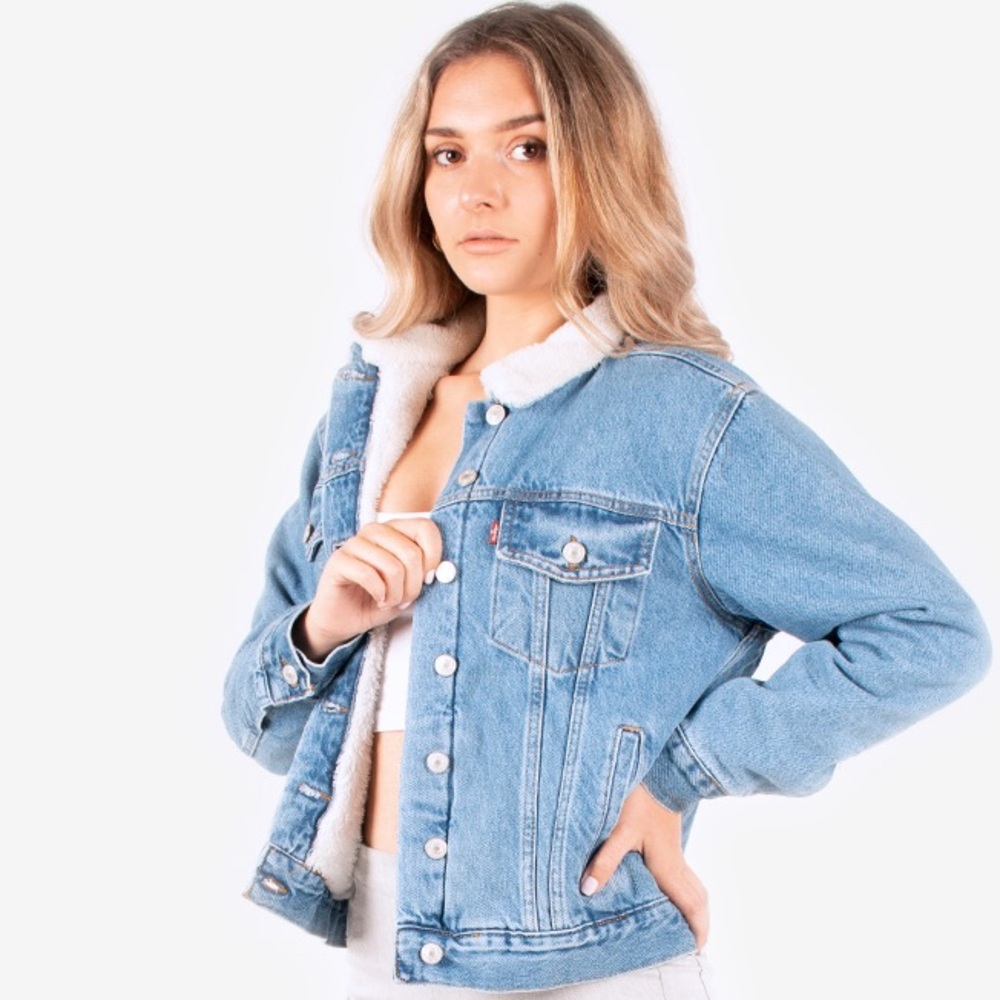 Levi's Light Blue Denim Sherpa Lined Jacket